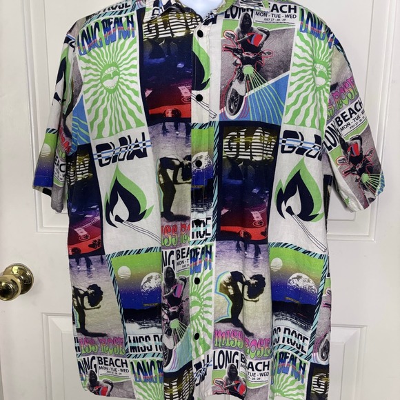 ZARA Men’s Miss Rose Long Beach Relaxed Linen Shirt Sz L - Picture 4 of 6